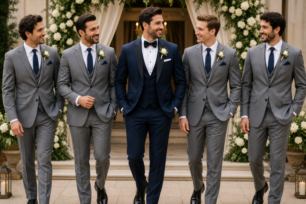 groom vs groomsmen coordinating wedding attire