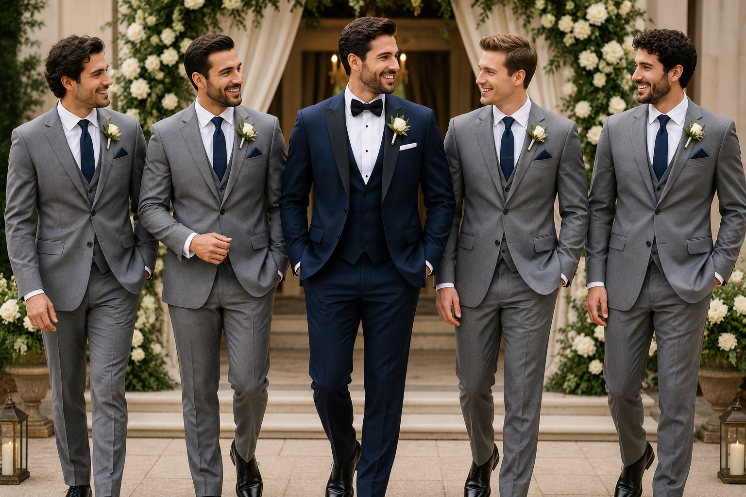 groom vs groomsmen coordinating wedding attire